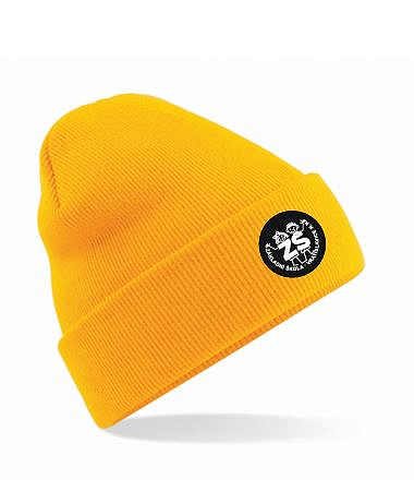 Čepice cuffed beanie s potiskem ZŠ Vratislavice žlutá